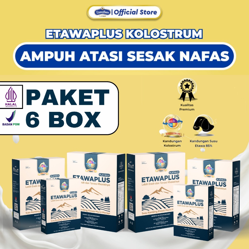 

Susu Kambing Etawa Original BPOM - Etawaplus Platinum - 6 Box - Solusi Nyeri Sendi Dan Tulang