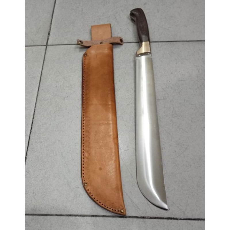 Pisau Dapur TJAP MATA 14 Inch + Sarung Kulit Pisau daging / Sembelih TJAP MATA