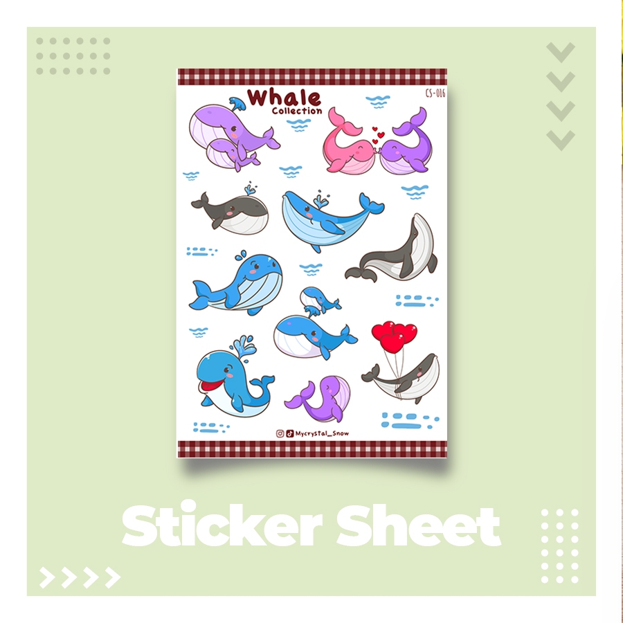 

Sticker Sheet | Koleksi Sticker Ikan Paus Lucu Warna Warni | Untuk Deco dan Jurnaling