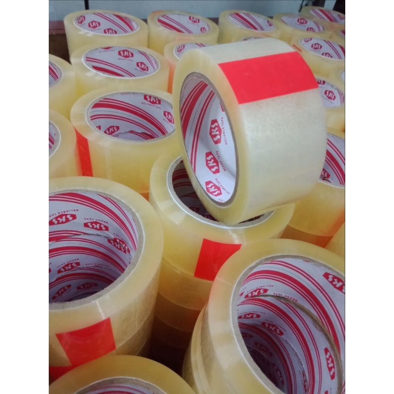 

lakban 2 inc bening merek sks ukuran (45mm) 100 yard murah