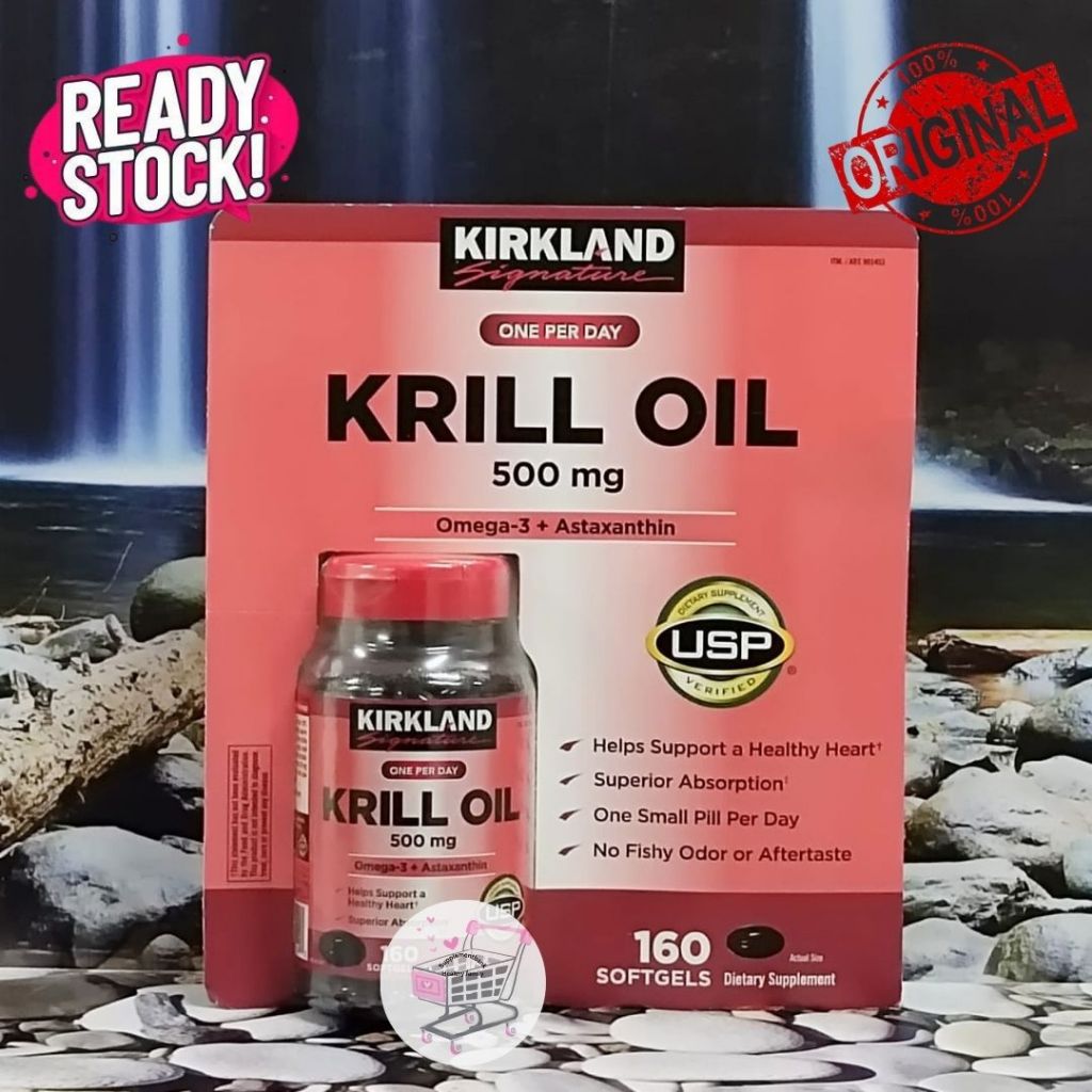 (100% ORIGINAL) KIRKLAND - Krill Oil 500mg (160 Softgels)