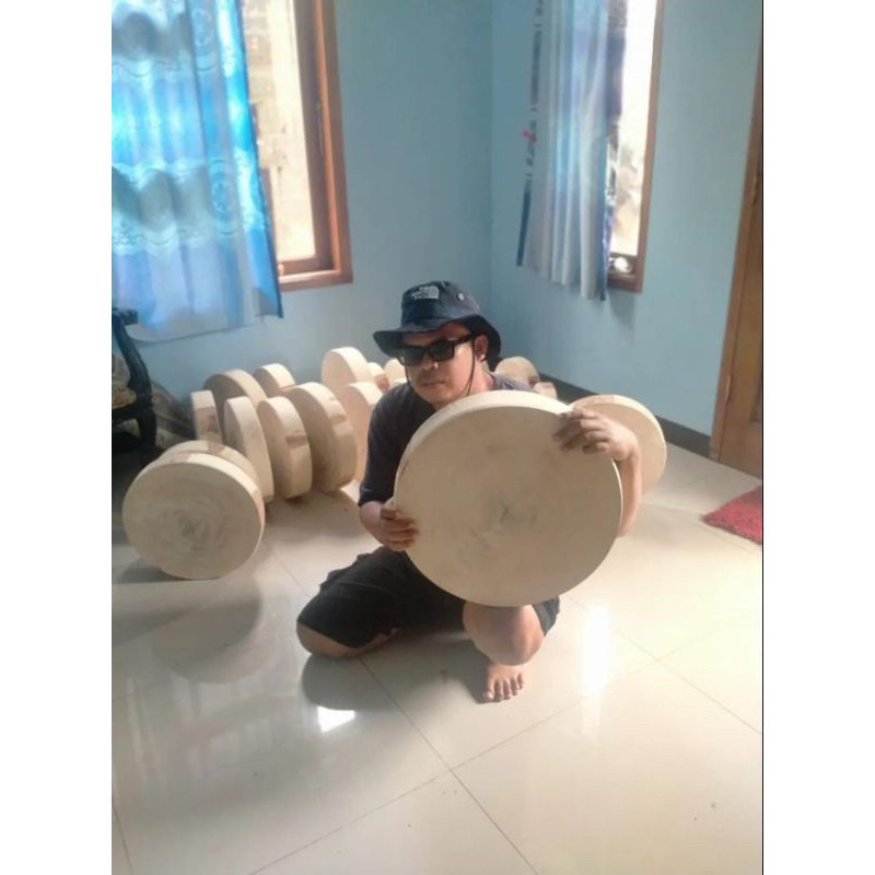 Talenan kayu Asem besar 45cm/talenan kayu asem bulat/pemotong daging/talenan potong/ talenan dapur
