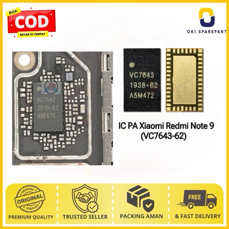 IC PA Xiaomi Redmi Note 9 (VC7643-62) Original 100% Tested