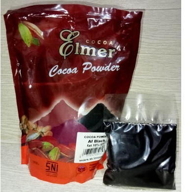 

Coklat Bubuk Hitam Elmer's African Black 10-12% Repack 100gr | 250gr