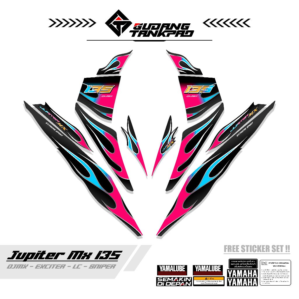 STRIPING MOTOR YAMAHA JUPITER MX OLD 135 / MTF 28 / STIKER STRIPING MX LAMA 135 / STRIPING MX OLD 13