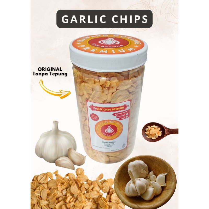 

Garlic Chips - Bawang Putih Goreng Premium Fresh Gurih Renyah Tanpa Tepung - 350gr