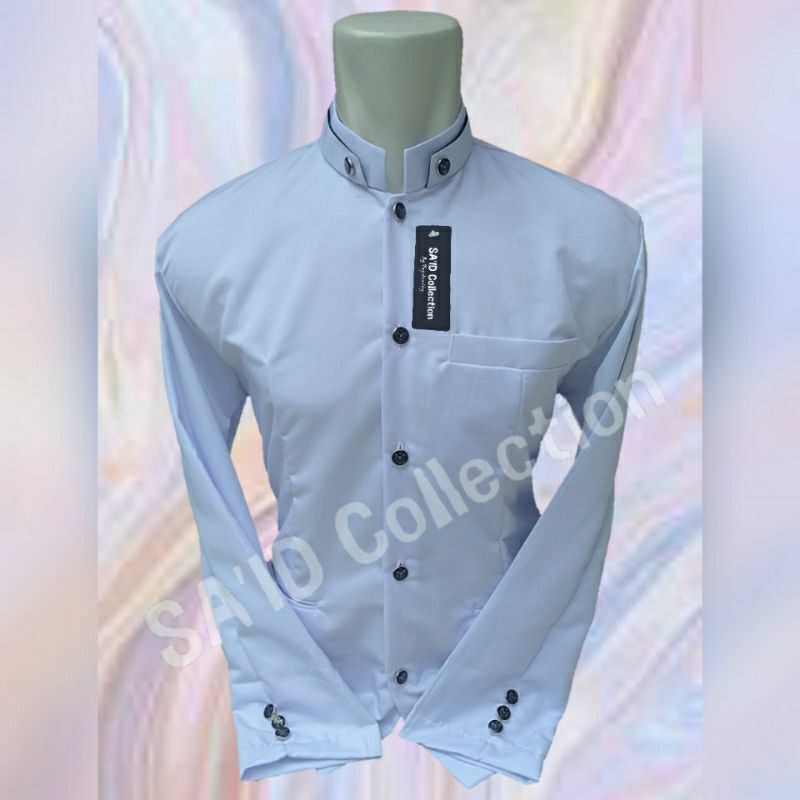 Koko Jasko  Dewasa Muslim Baju Pria Semi Jas Polosan Warna Putih