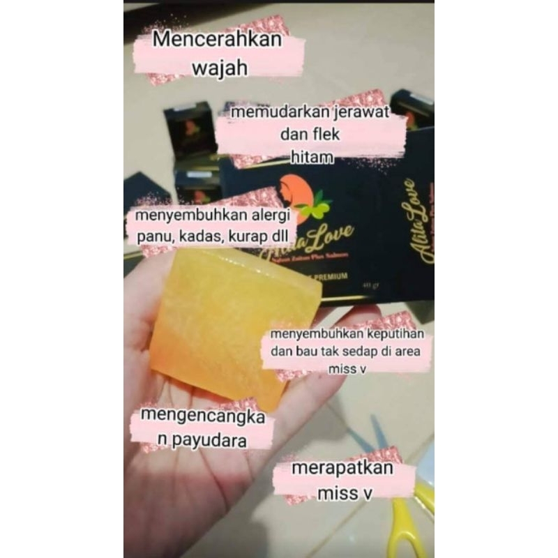 Sabun Alita love salmon 40gr kerutan keriput 1 pcs jamin original