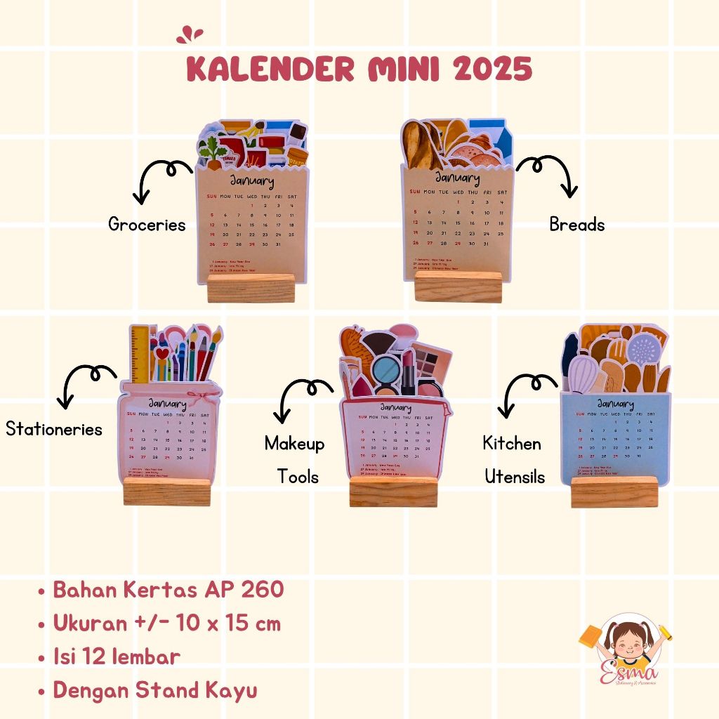 

Kalender 2025 | Kalender Mini | Kalender Pop Up | Kalender Meja