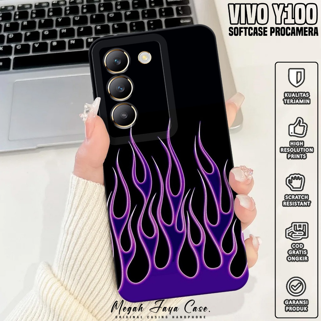 Softcase Hp VIVO Y100 - Case Hp VIVO Y100 Motif FIRE - Silikon Hp VIVO Y100 - Softcase Pro Camera - 