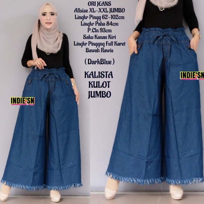 KODE I1Z CELANA KULOT RAWIS JEANS JUMBO  KULOT JEANS RAWIS WANITA  KULOT JEANS JUMBO