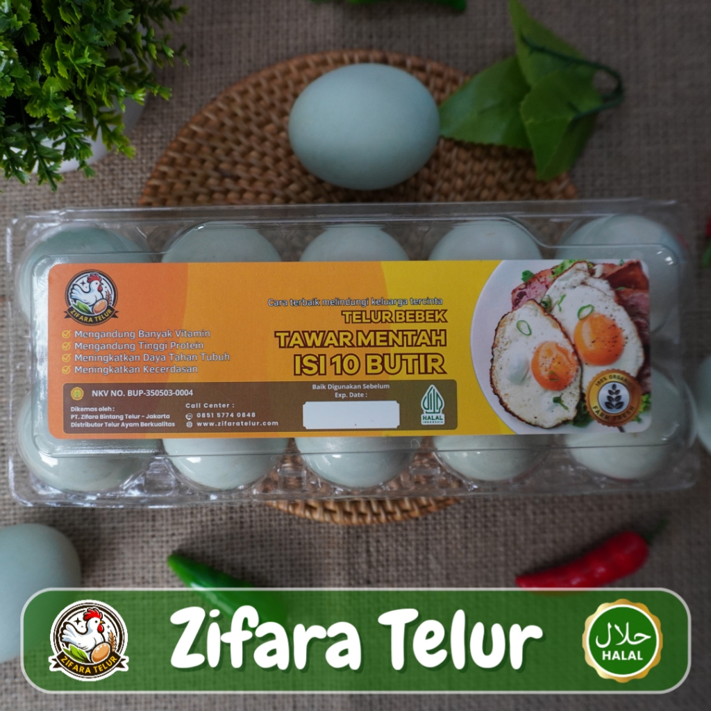 

Zifara Telur - Telur Bebek Premium Kemasan Higienis isi 10 Butir