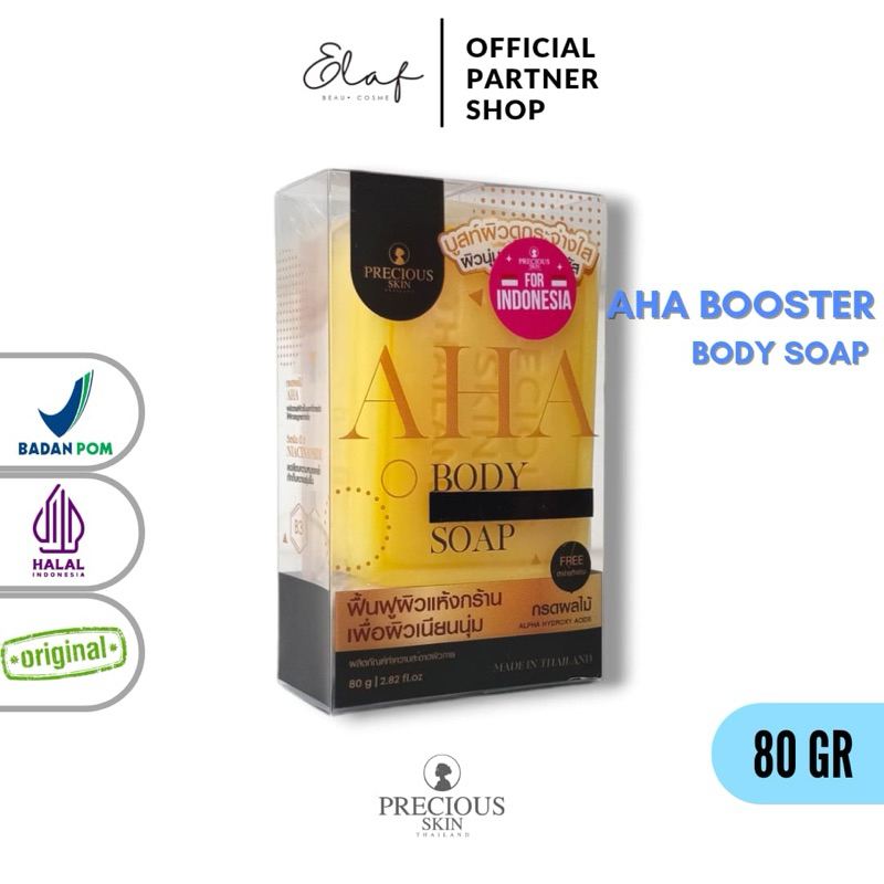 AHA BOOSTER SOAP ORIGINAL PRECIOUS SKIN THAILAND SABUN PEMUTIH BADAN AHA NIACINAMIDE 80 gr
