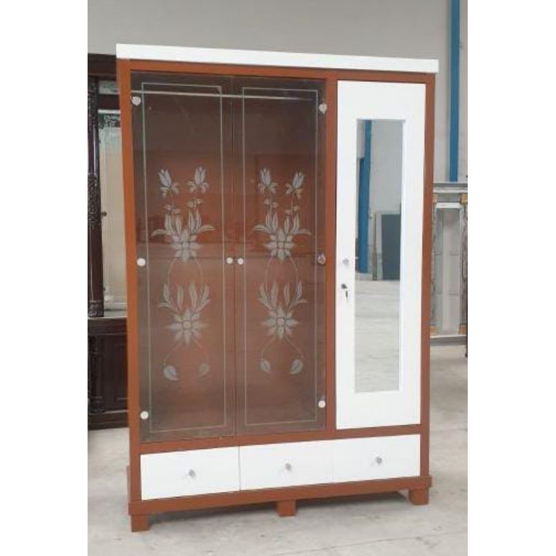 lemari gamis 3pintu/lemari pakaian kaca/lemari gantungan