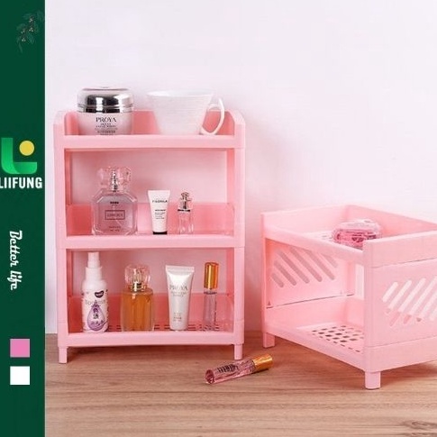 Bestseller Rak Serbaguna Portable Murah  Meja Plastik Kosmetik Mini  Rak meja kecil multifungsi  Rak
