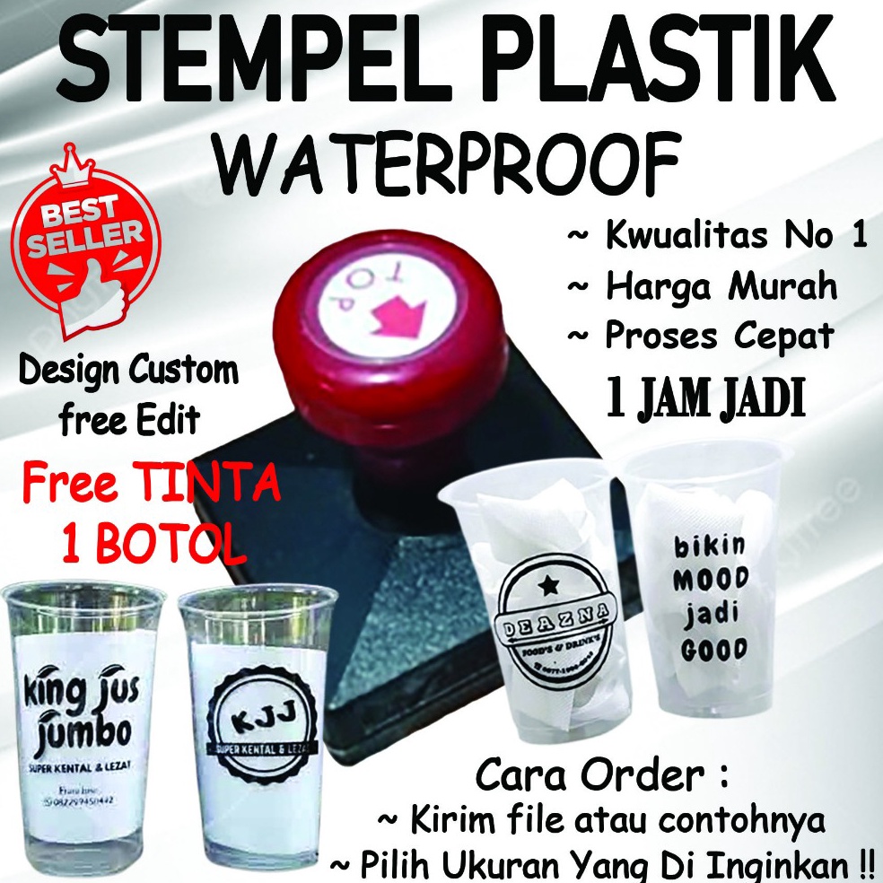 

KODE Q82E Stempel Plastik Stempel Gelas Cup Stempel Mika Kaca Kayu Free Tinta Refil 1 Botol 5 ML