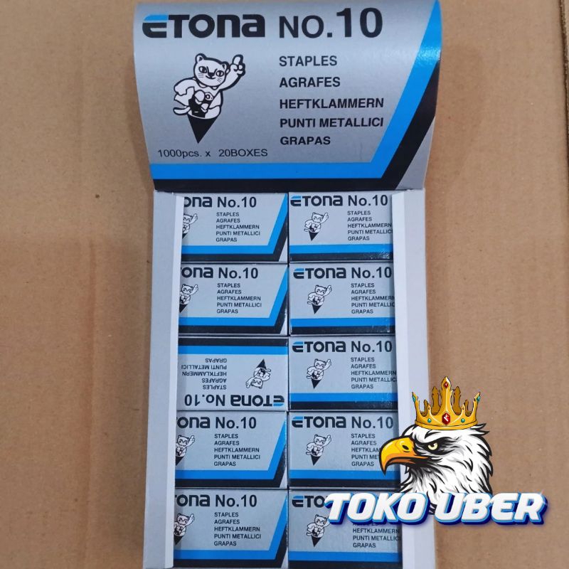 

1 box isi staples etona no 10 isi 20 pcs