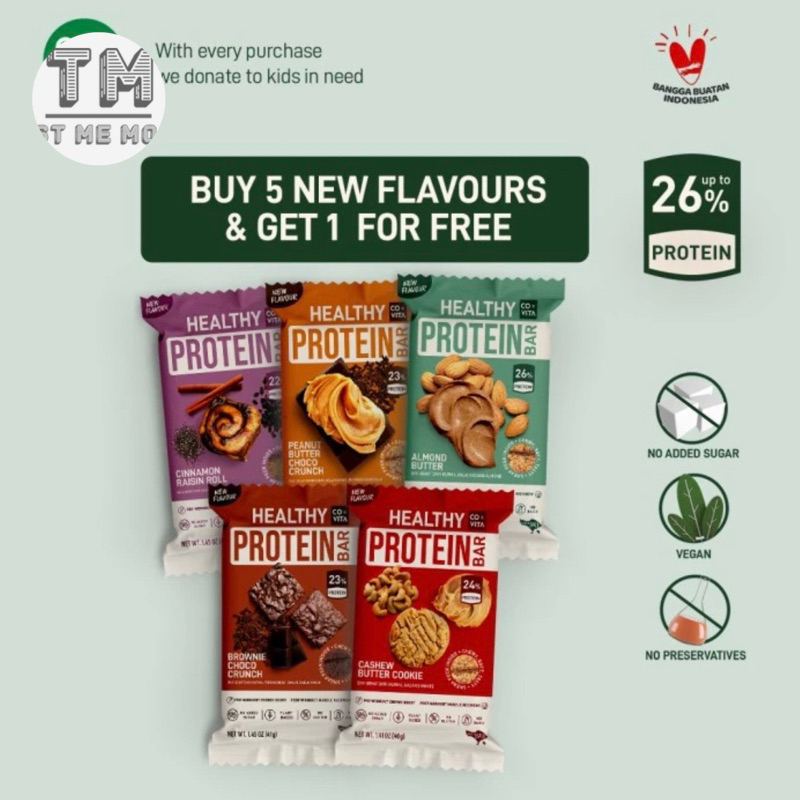 

Covita Healthy Protein Bar 5 + 1 Free