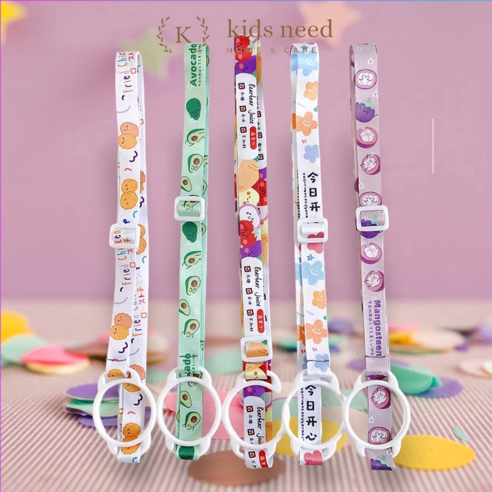 Lariz Tali Botol Minum Tali botol panjang motif kartun importTali Strap Botol Minum Tupperware Motif