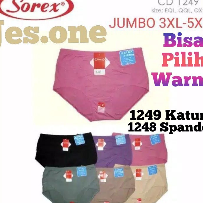 KI3 SOREX 1248 Spandek 1249 Katun CD Celana Dalam Wanita Jumbo 3Xl  5XL