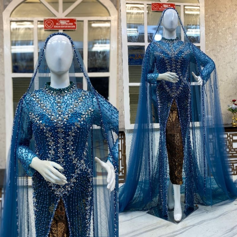 kebaya akad nikah / baju akad pengantin / kebaya modern / kebaya akad ekor panjang