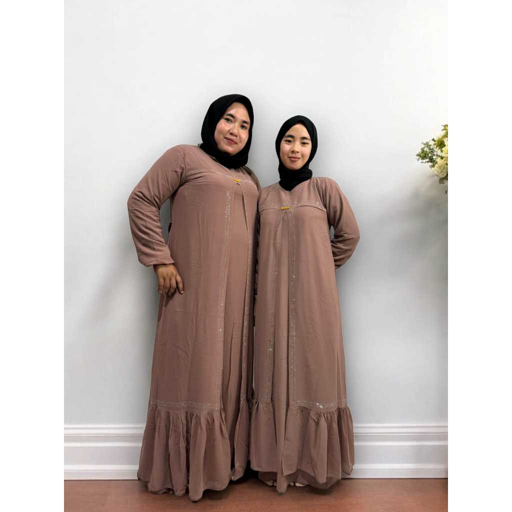 DISKON GAMIS COUPLE IBU ANAK PEREMPUAN MEWAH KHANZA DRESS CERUTY SWAROVSKY BAJU KONDANGAN WANITA