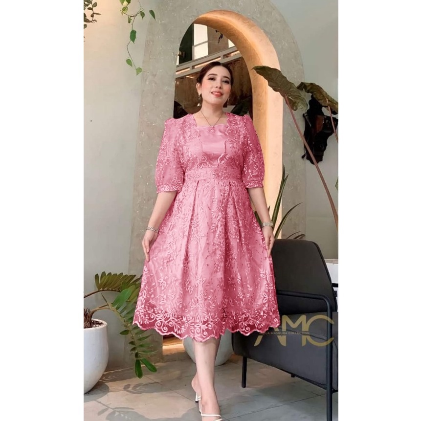 KI3 O2 Fashion  Dress Natalia panjang dress brukat dress tile mutiara dress cantik dress tile model 