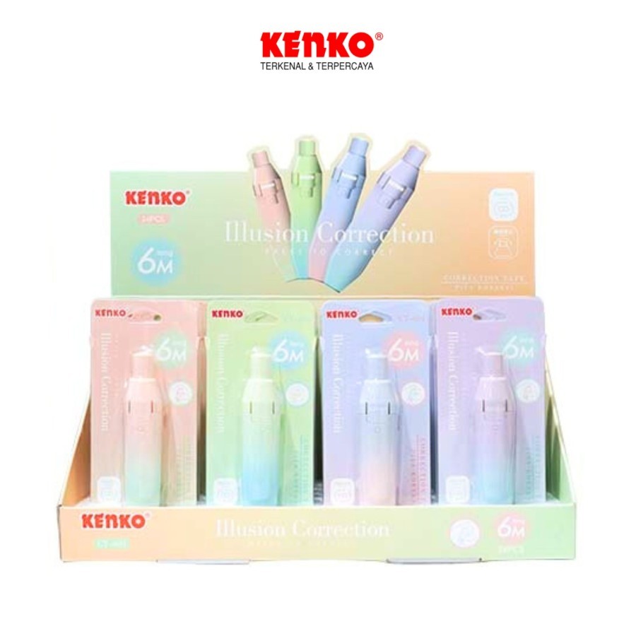 

1 BOX / 24 Pcs Correction Tape Kenko CT-601 Illusion