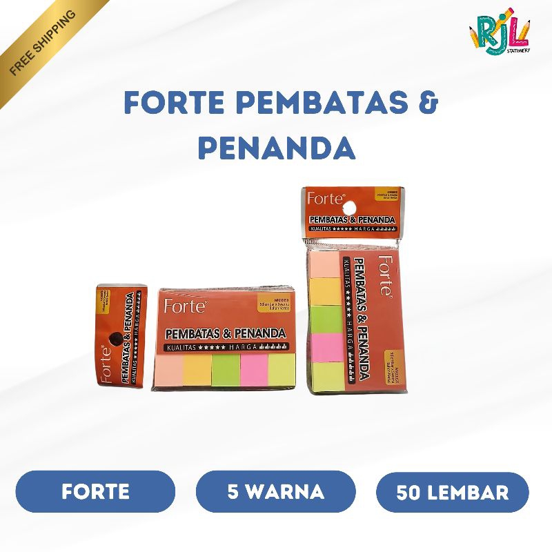 

Forte Penanda & Pembatas | 50 Lembar | 5 Warna