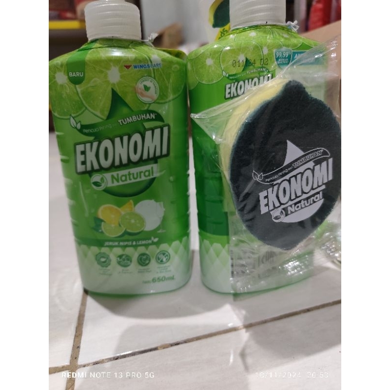 Ekonomi sabun cuci piring 650ml botol free spon