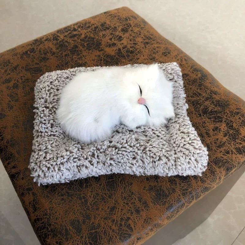 BONEKA KUCING TIDUR WARNA PUTIH SIZE KECIL 18CM