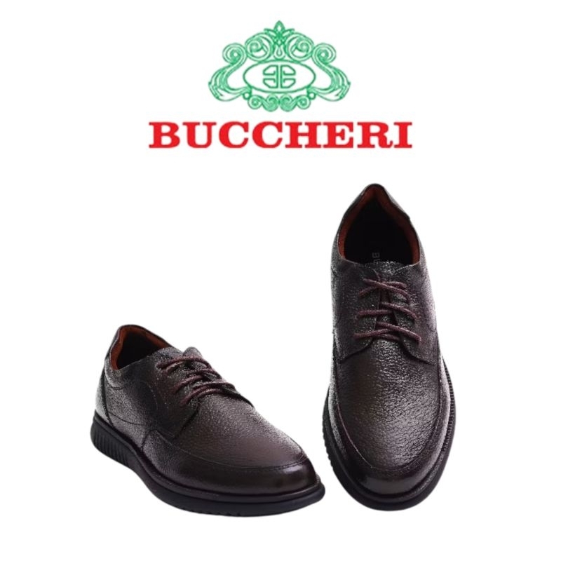 BUCCHERI Sepatu Casual Formal tali Pria Full Leather-br2240-cofee