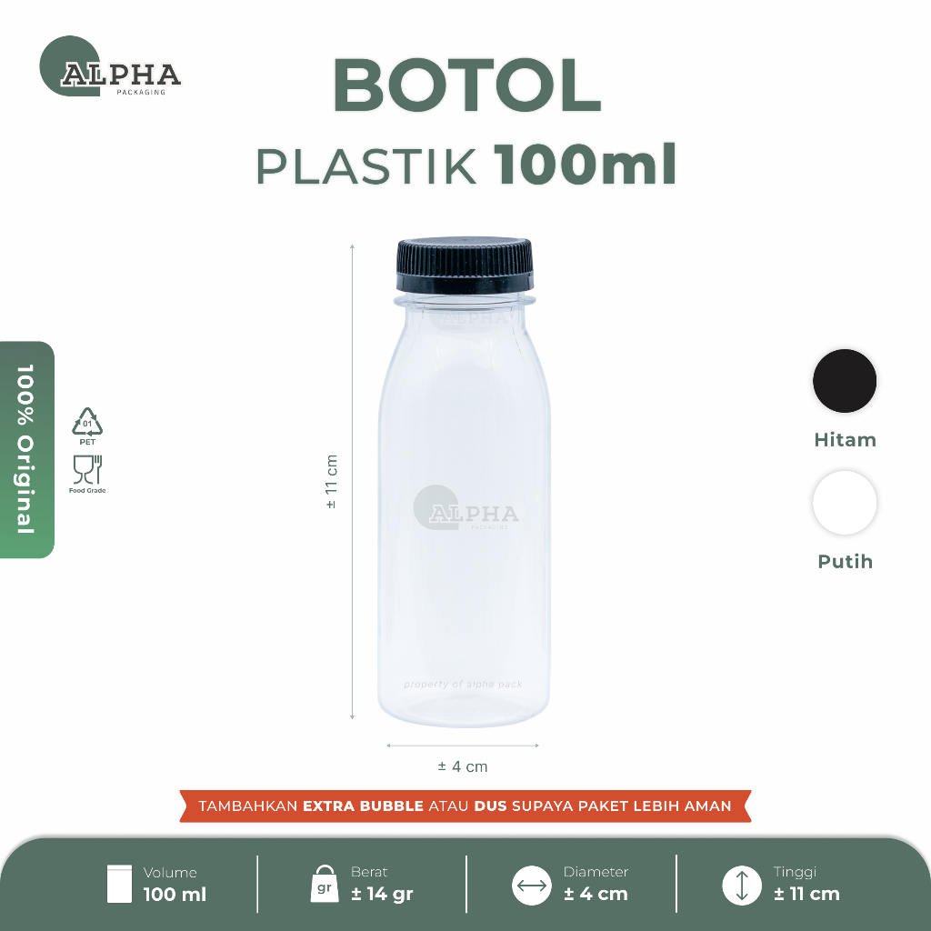 Botol Plastik 100ml - Botol Jelly Air Zam Zam Kosong Haji Umroh PET
