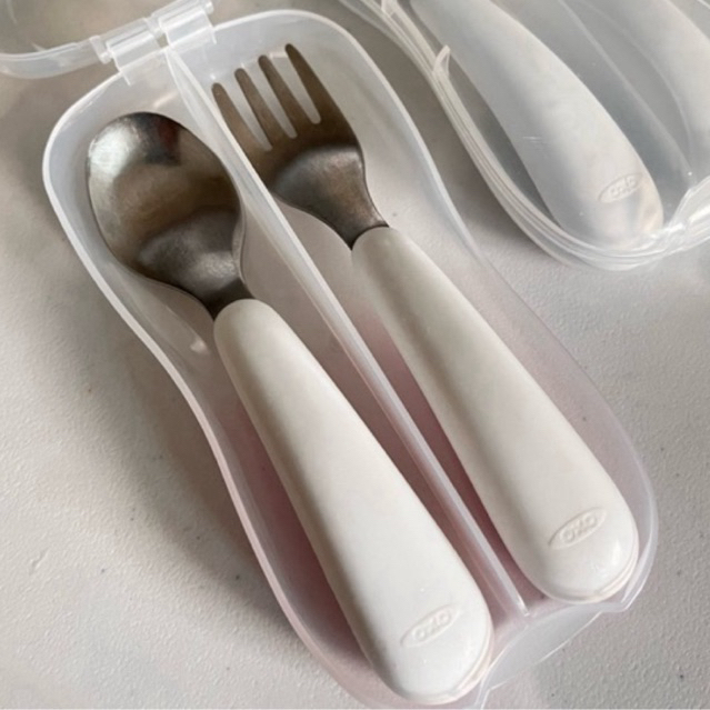 OXO TOT Fork & Spoon Set Oxo Tot Spoon set OXO TOT sendok garpu bayi preloved