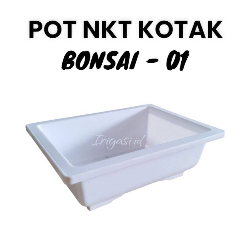 IGI -  Pot NKT BONSAI 01 Putih Pot Kotak Pot Bonsai Pot NKT Kotak Pot Kotak Bonsai Pot Tanaman Bonsa