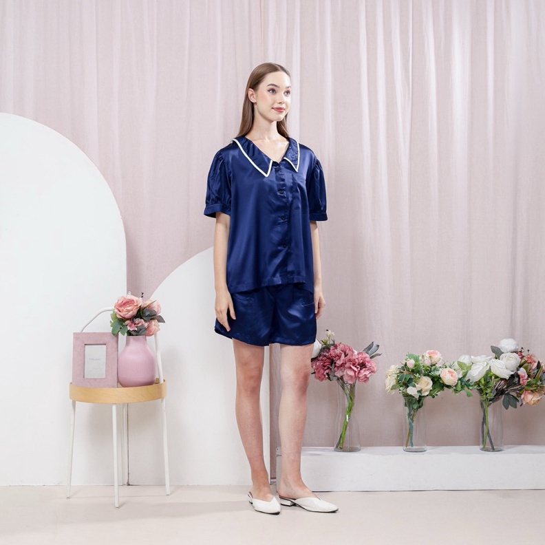 KODE R69D Celine Bellevue setcel pajamas short pants piyama baju tidur wanita