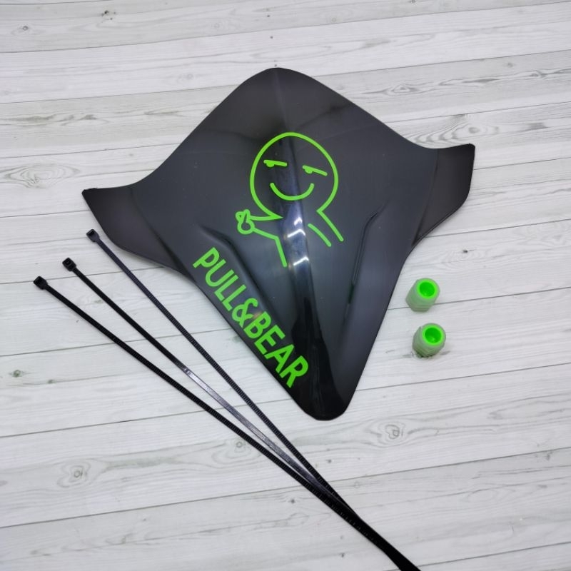 PAKET TUTUP PENTIL BAN VISOR SEPEDA BMX TALI TIES FREE STIKER EMOJI HIAJU