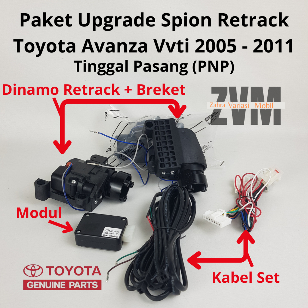 Motor retract plus module auto spion Avanza Vvti 2005-2011/ Retrack Spion Avanza Vvti/ Paket Upgrade