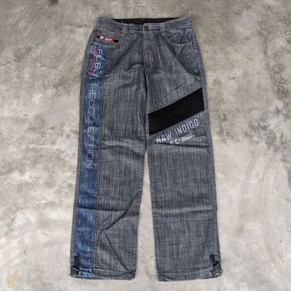 Celana Panjang Jeans Pria FUBU THE COLLECTION - Raw Indigo Series Original Size 32-34