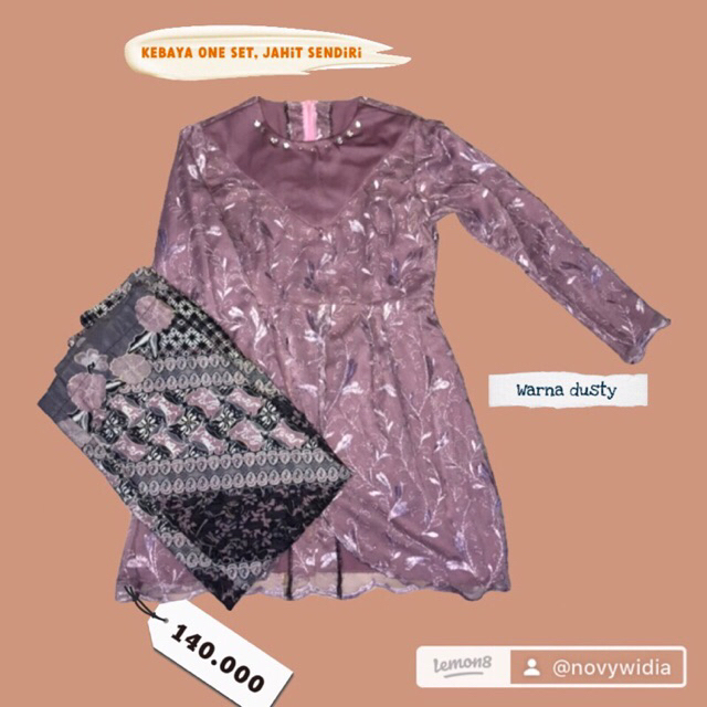 Kebaya 1set/kebaya jahit sendiri/kebaya murah/kebaya lamaran