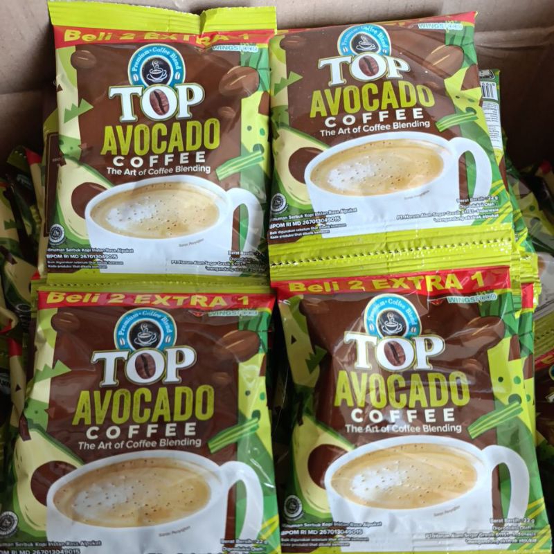 

TOP AVOCADO COFFE 22g 1 renceng isi 15 sachet