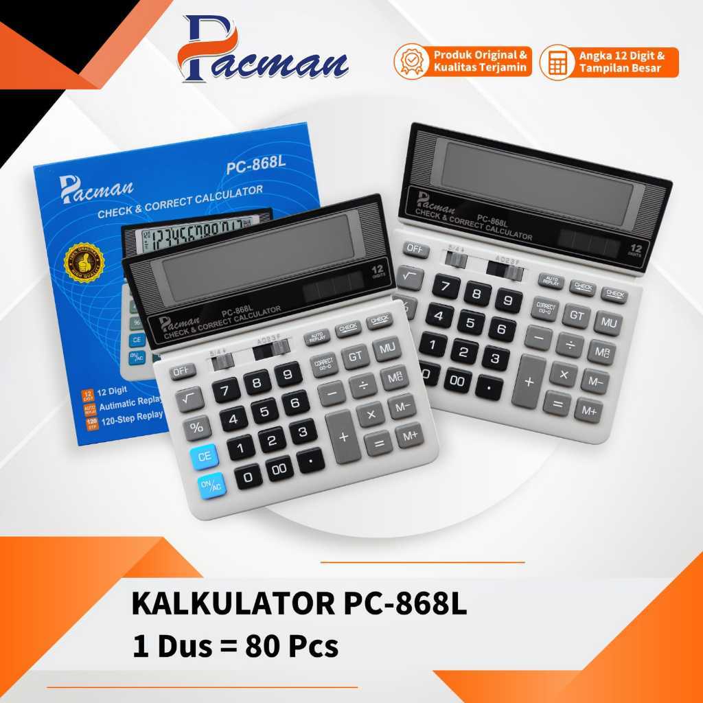 

Pacman Calculator 12 Digit Pacman PC-868L / Kalkulator 12 Digit Pacman PC-868L Check&Correct