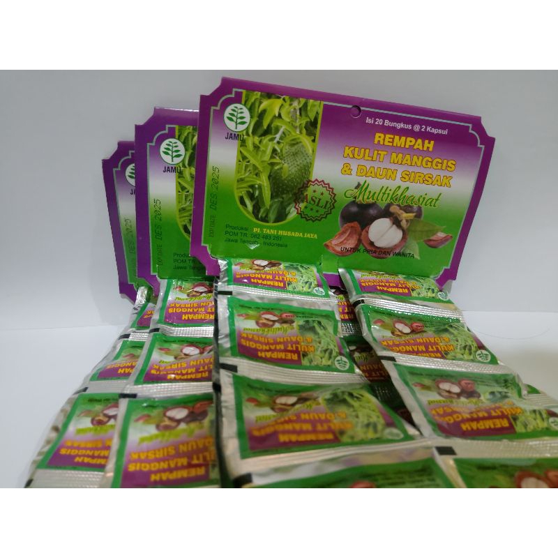 kulit manggis dan daun sirsak kapsul rempah (asam urat)