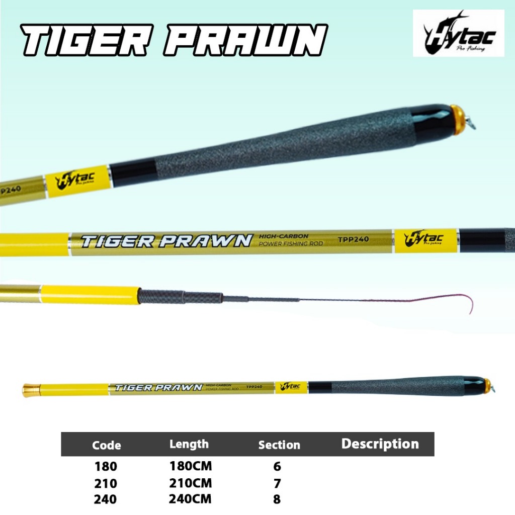 HYTAC Joran Pancing Tegek TIGER PRAWN 180cm - 240cm High Carbon Material Super Kuat Ringan dan Sensi