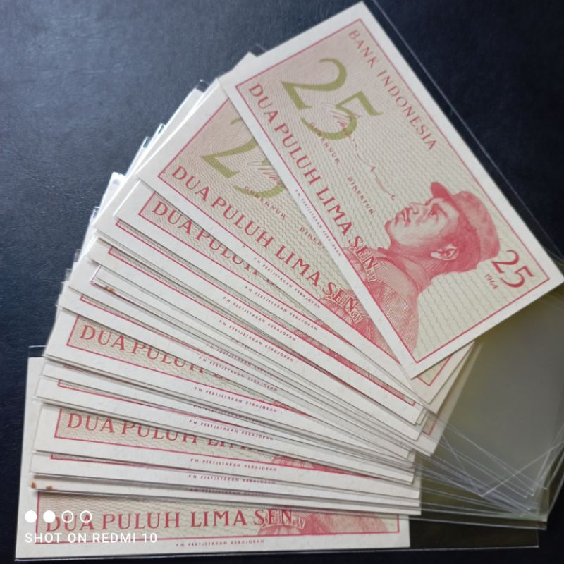 uang kertas kuno 25 sen sukarelawan tahun 1964