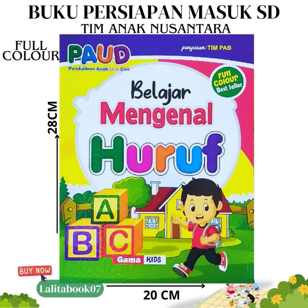 BUKU BELAJAR MENGENAL HURUF/BUKU ANAK TK PAUD/BELAJAR MENULIS HURUF KECIL/BELAJAR MENULIS HURUF BESA