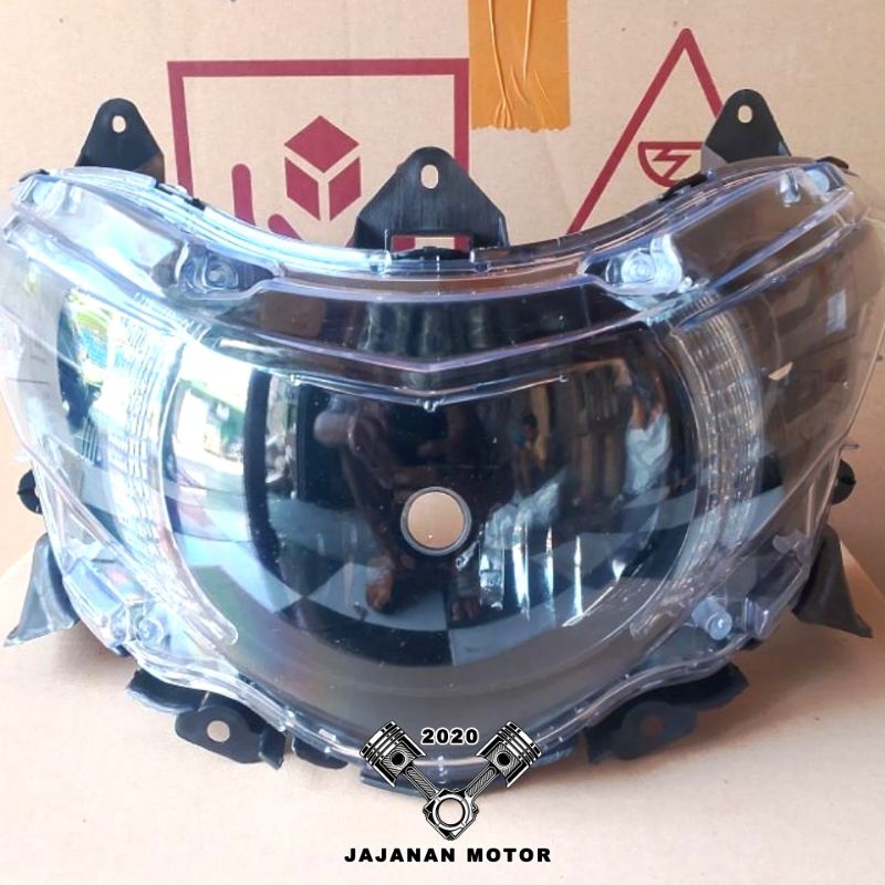 REFLEKTOR LAMPU DEPAN MIO SOUL GT 115 CUSTOM HITAM SMOKE RAYBAND