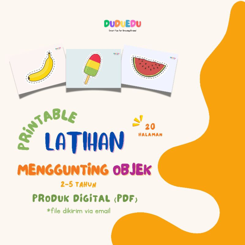 Printable Worksheet Latihan Menggunting Objek (2-5 Tahun)