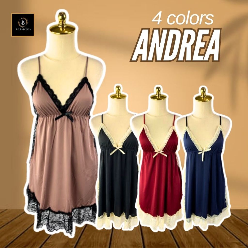 belladonna_id [COD] Piyama Lingerie ANDREA Aksen Renda Wanita Dewasa Sexy Anggun Baju Tidur Wanita D