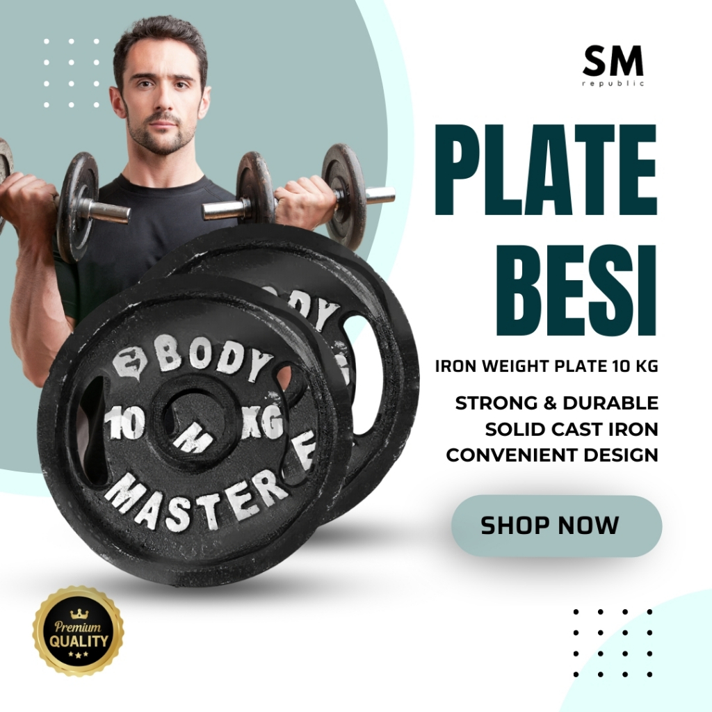Plate Dumbbell Beban Besi 10KG Barbell Dumbell 10 KG Piringan Plat Beban Dambel Gym Olahraga